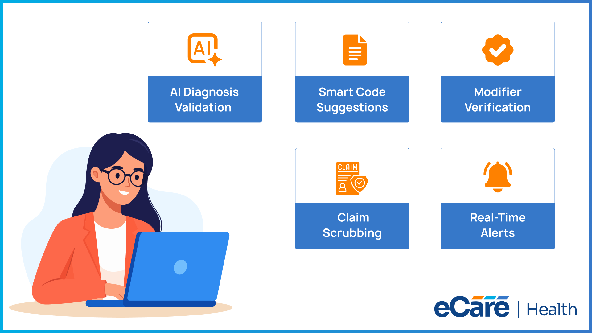 Psychiatry billing software features that improve diagnosis coding accuracy: AI diagnosis validation, smart code suggestions, modifier verification, claim scrubbing, and real-time alerts.