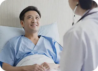 healthcare provider consulting patient 
                        